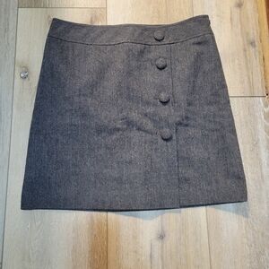 NWOT LOFT Brown Button-Front Mini Skirt Size 6